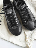 MayMax Black Denim Sneaker — black denim low-top women's casual sneaker