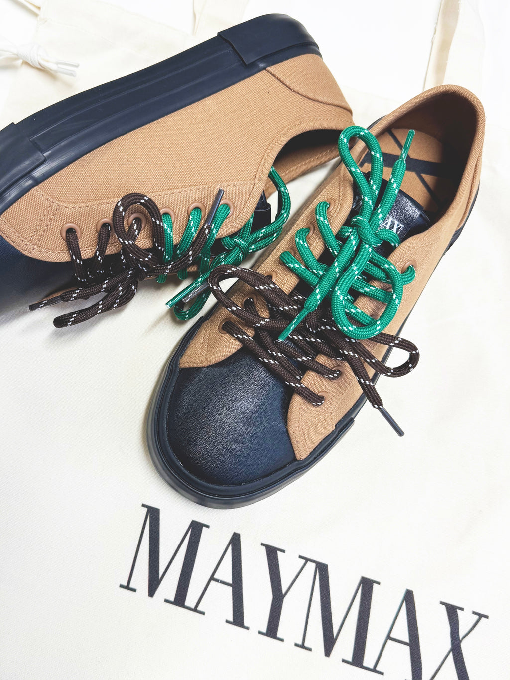 MayMax Contrast Lace Platform Sneaker pair — women's height-boosting casual sneakers